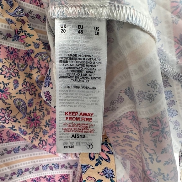 Simply Be Womens Floral Button Up Long Sleeve Blouse Sz UK 20 US 16 Multicolor - Picture 5 of 7